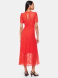 Whistles Fay Lace Midi Dress, Coral