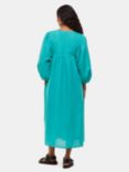 Whistles Petite Gloria Linen Midi Dress, Turquoise