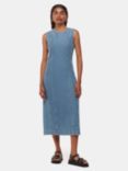 Whistles Petite Sleeveless Denim Midi Dress, Denim