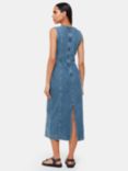 Whistles Sleeveless Denim Midi Dress, Blue