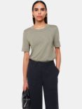 Whistles Rosa Double Trim T-Shirt, Sage Green