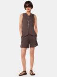 Whistles Mila Linen Blend Formal Shorts, Dark Grey