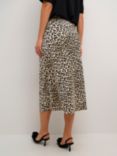 KAFFE Jasmina Animal Print Skirt, Black/Brown