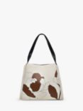 Radley The Belgrave Large Open Top Leather Floral Print Shoulder Bag, Chalk/Multi