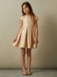 Reiss Kids' Nia Metallic Flared Dress, Gold