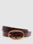 Reiss Drew Leather Belt, Oxblood