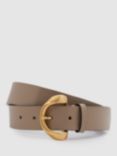 Reiss Indie Leather Belt, Taupe
