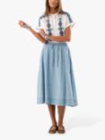 Lollys Laundry Bristol Flared Midi Skirt, Blue