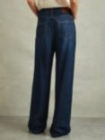 Reiss Petite Lyle WIde Leg Jeans, Dark Blue