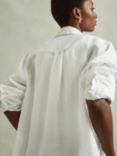 Reiss Belle Long Sleeve Linen Shirt, White