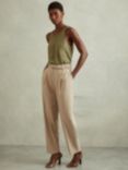 Reiss Petite Freja Belted Tailored Trousers, Neutral
