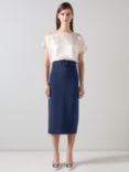 L.K.Bennett Klaudia Belted Skirt, Navy