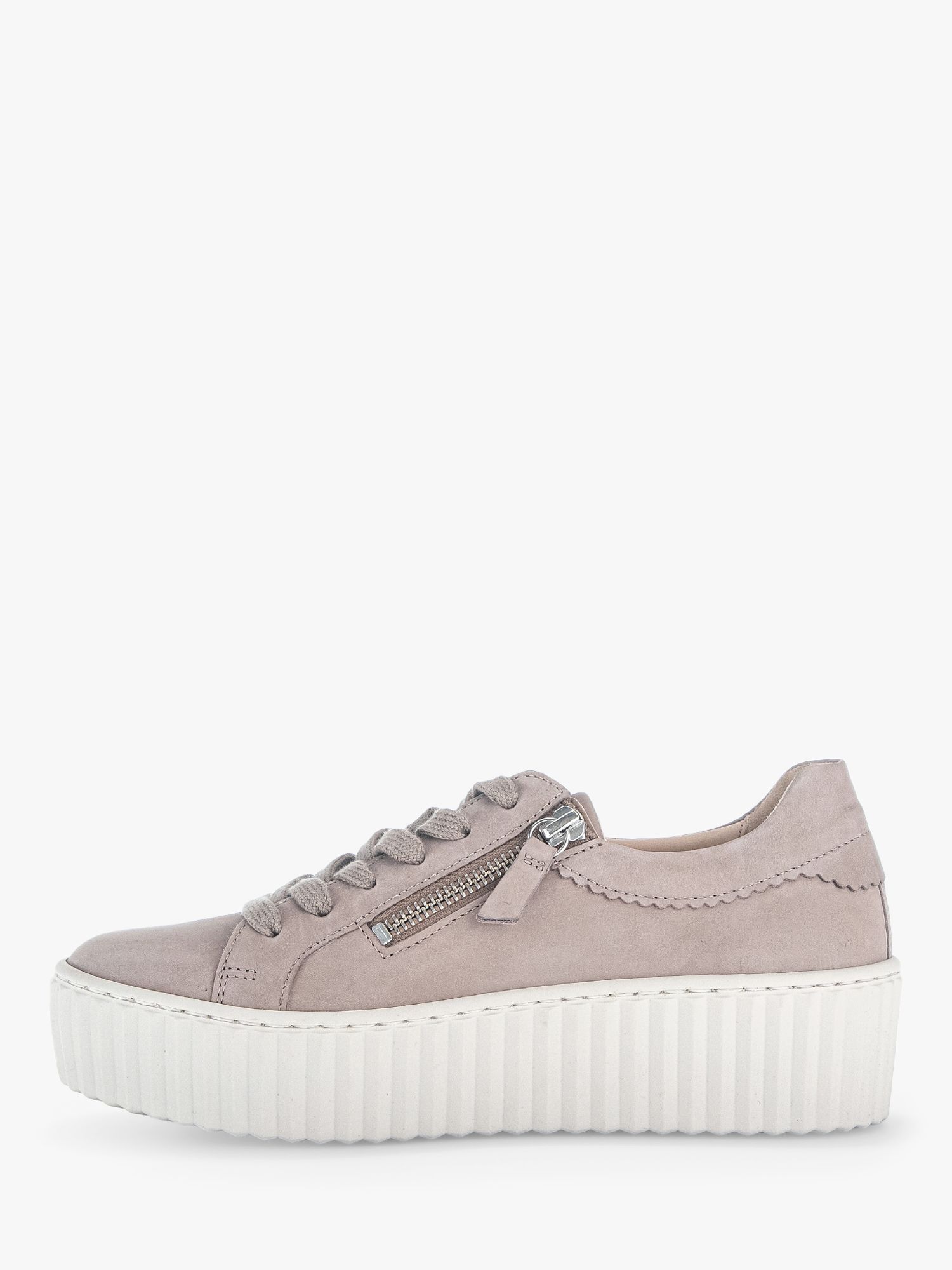 Gabor Dolly Suede Flatform Trainers, Natural