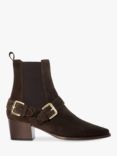 Dune Panino Suede Pointed Ankle Boots, Brown