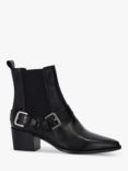 Dune Panino Leather Pointed Ankle Boots, Black