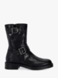 Dune Pixen Leather Ankle Boots, Black