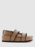 Reiss Samantha Strappy Chunky Leather Sandals, Tan
