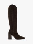 Dune Tavern Suede Pointed Knee High Boots, Brown