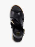 Dune Kaiden Leather Wedge Heel Sandals, Black