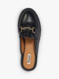 Dune Gridlock Leather Chunky Backless Loafers, Black