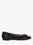 Dune Highest Toe Cap Leather Ballet Flats, Black