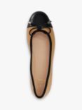 Dune Highest Toe Cap Leather Ballet Flats, Camel