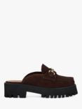 Dune Gridlock Suede Backless Loafers, Brown