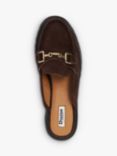 Dune Gridlock Suede Backless Loafers, Brown