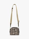 Radley Ardent Crescent Snake Effect Leather Cross Body Bag, Chalk/Multi