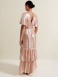 Phase Eight Fleur Metallic Maxi Dress, Rose Gold