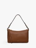 Radley Dukes Place Leather Medium Zip Top Shoulder Bag, Saddle