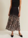 Phase Eight Elmina Pleated Skirt, Natural/Black