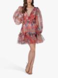 Lace & Beads Gracelyn Mixed Tulle Mini Dress, Multi