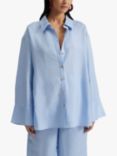 Malina Plum Linen Blend Shirt, Pastel Blue