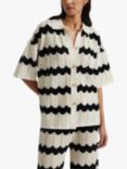 Malina Alana Stripe Knitted Shirt, Cream/Black