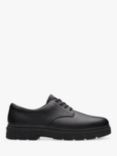 Clarks Kids' Lorcam Loop Lace Up Leather School Shoes, Black