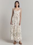 Ghost Clarice Botanical Floral Dress, Cream/Multi