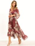 Yumi Rose Kimono Midi Dress, Rose/Multi