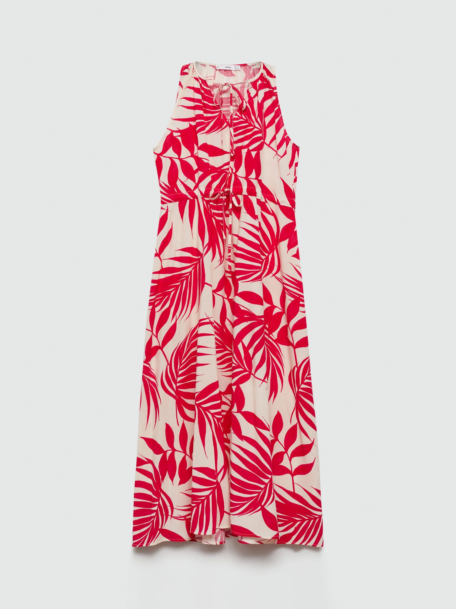 Mango Julia Leaf Print Dress, Red