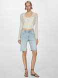 Mango Miami Straight Cut Denim Shorts