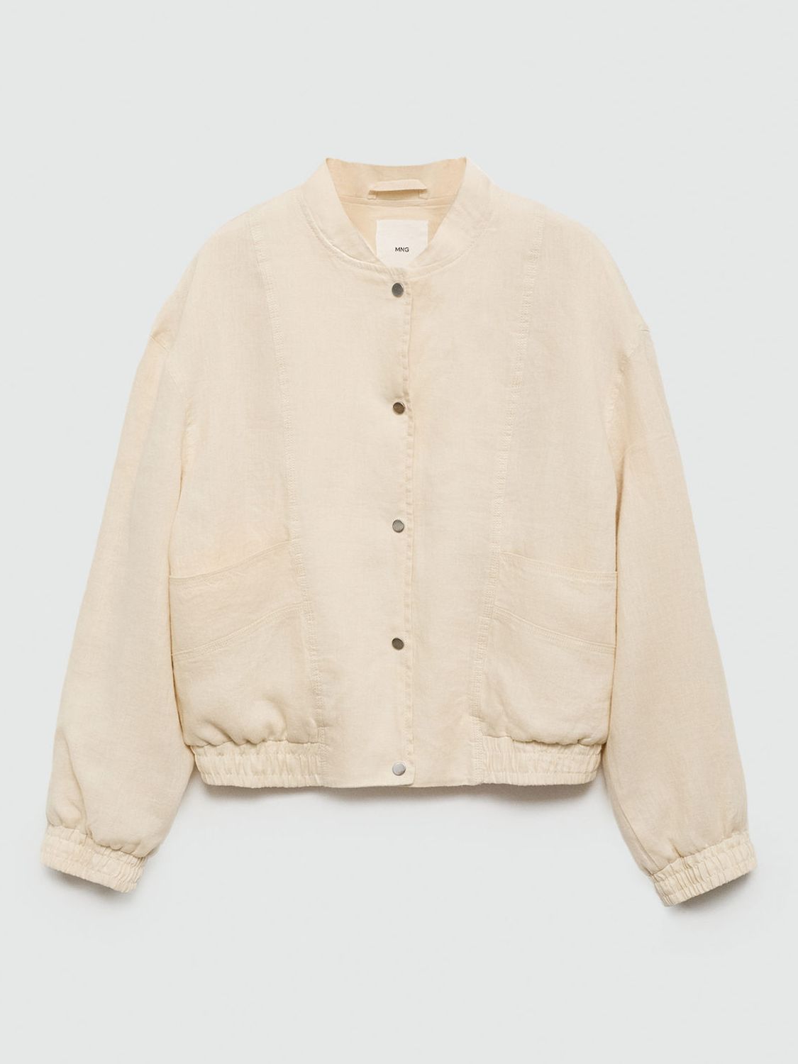 Mango Terra Linen Jacket, Light Beige