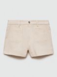 Mango Clea High Waisted Denim Shorts, Natural White