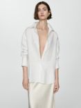 Mango Samari Oversized Linen Shirt, Natural White