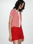 Mango Coco Knit Shorts, Bright Red