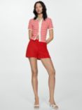 Mango Coco Knit Shorts, Bright Red
