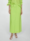 Mango Ramio A-Line Skirt, Lime Green