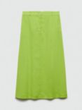 Mango Ramio A-Line Skirt, Lime Green