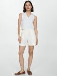 Mango Cropped Cotton Polo Shirt, White