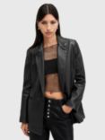 AllSaints Deri Leather Blazer, Black