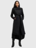 AllSaints Riley Wool Blend Coat, Black